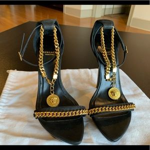 Versace Medusa Ankle Chain Heels